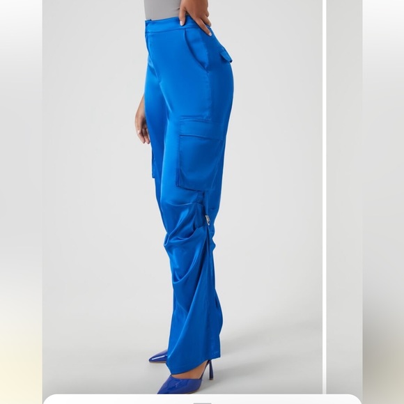 NWT: Satin Black Ruched Pants - Picture 10 of 10